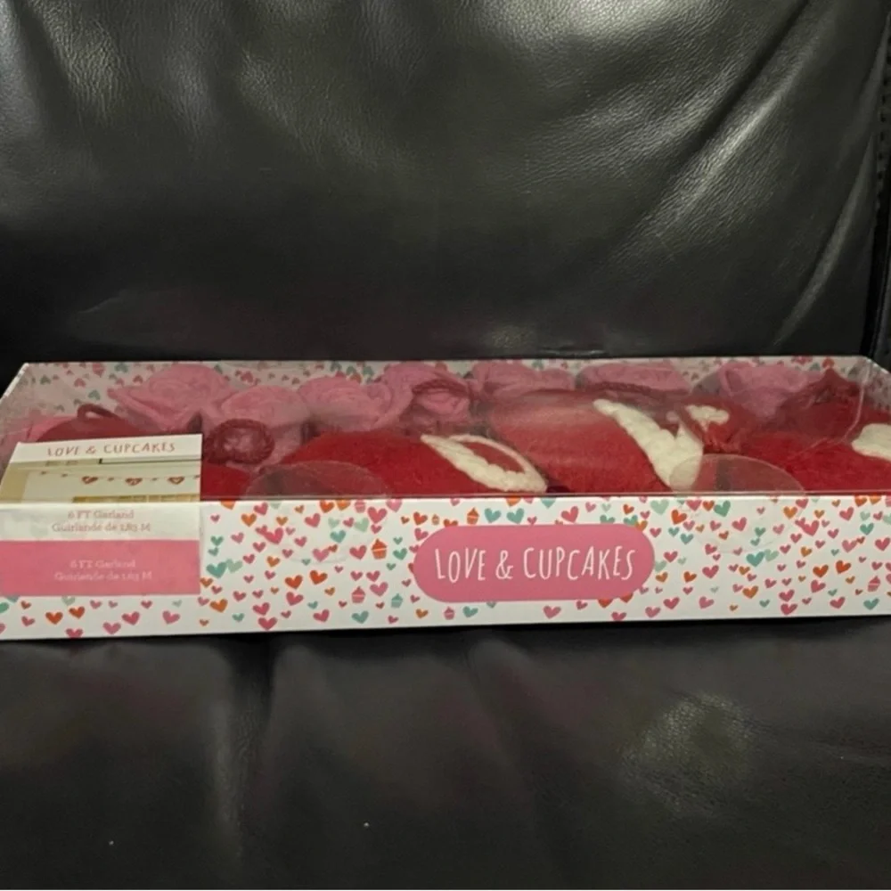 Valentines Love & Cupcakes Hearts LOVE Garland - Felt Hearts Garland LOVE